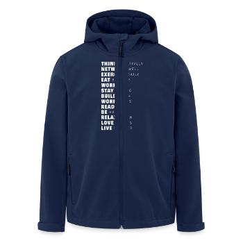 Think Positively - Men’s Recycled Softshell Jacket by Stanley/Stella - navy - Front - AI Model Male 185 light (185cm)