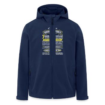 Legends Are Born In October - Men’s Recycled Softshell Jacket by Stanley/Stella - navy - Front - AI Model Male 185 light (185cm)
