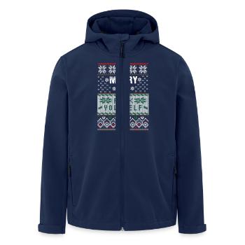 merry go fuck yourself xmas sweater - Men’s Recycled Softshell Jacket by Stanley/Stella - navy - Front - AI Model Male 185 light (185cm)