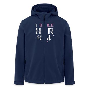 I Stole Her Heart Couple Tshirt - Men’s Recycled Softshell Jacket by Stanley/Stella - navy - Front - AI Model Male 185 light (185cm)