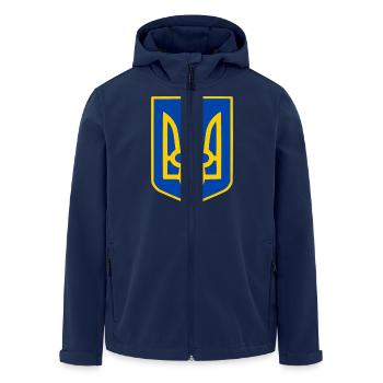 Ukraine - Men’s Recycled Softshell Jacket by Stanley/Stella - navy - Front - AI Model Male 185 light (185cm)