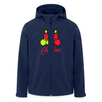 Candles Christmas Christmas - Men’s Recycled Softshell Jacket by Stanley/Stella - navy - Front - AI Model Male 185 light (185cm)