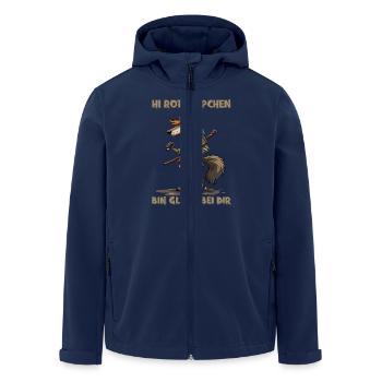 Rotkäppchen - Ich bin gleich bei Dir - deutsch - Recycelte Männer Softshell-Jacke von Stanley/Stella - Navy - Vorne - AI Model Male 185 light (185cm)