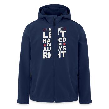 Design for proud left-handers - Men’s Recycled Softshell Jacket by Stanley/Stella - navy - Front - AI Model Male 185 light (185cm)