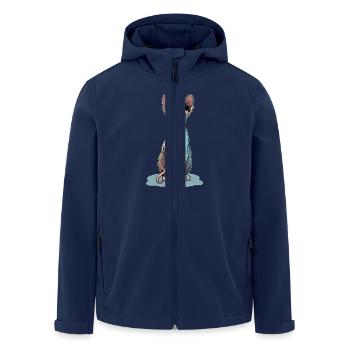 Illustration of a sphynx cat in bright colors - Men’s Recycled Softshell Jacket by Stanley/Stella - navy - Front - AI Model Male 185 light (185cm)