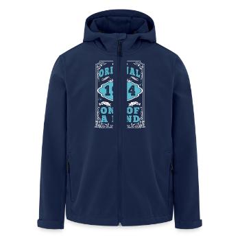 Original 1934 Vintage retro. Tshirt anniversaire 2 - Veste softshell homme en polyester recyclé Stanley/Stella - marine - Devant - AI Model Male 185 light (185cm)