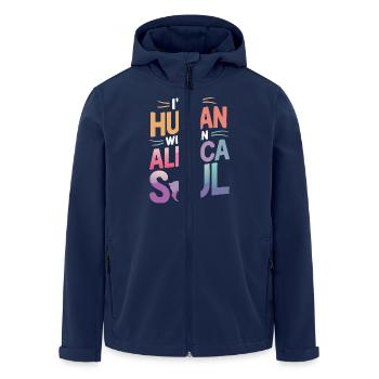 Alpaka Llama - Recycelte Männer Softshell-Jacke von Stanley/Stella - Navy - Vorne - AI Model Male 185 light (185cm)