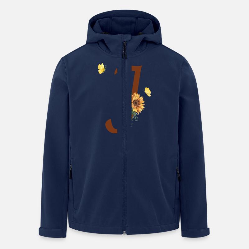 Lettre j tournesol papillon - Veste softshell homme en polyester recyclé Stanley/Stella - marine