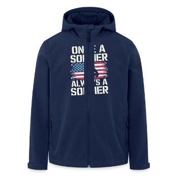 Soldat militaire vétéran - Veste softshell homme en polyester recyclé Stanley/Stella - marine - Devant - AI Model Male 185 light (185cm)