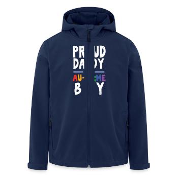 Autism Proud Daddy of an Au Some Boy - Men’s Recycled Softshell Jacket by Stanley/Stella - navy - Front - AI Model Male 185 light (185cm)