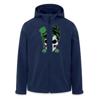 St. Patrick's Day skull with green hair - Men’s Recycled Softshell Jacket by Stanley/Stella - navy - Front - AI Model Male 185 light (185cm)