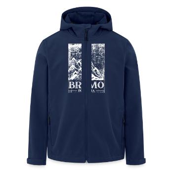 Mount Bromo, Indonesia - Men’s Recycled Softshell Jacket by Stanley/Stella - navy - Front - AI Model Male 185 light (185cm)