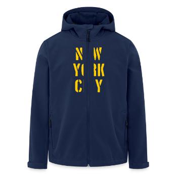 New York City - NYC - NY - Manhattan - Brooklyn - Veste softshell homme en polyester recyclé Stanley/Stella - marine - Devant - AI Model Male 185 light (185cm)
