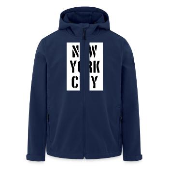 New York City - NYC - NY - Manhattan - Brooklyn - Veste softshell homme en polyester recyclé Stanley/Stella - marine - Devant - AI Model Male 185 light (185cm)