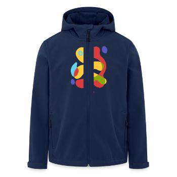 Oh Sommerhitze - Vintage Abstrakt - Recycelte Männer Softshell-Jacke von Stanley/Stella - Navy - Vorne - AI Model Male 185 light (185cm)