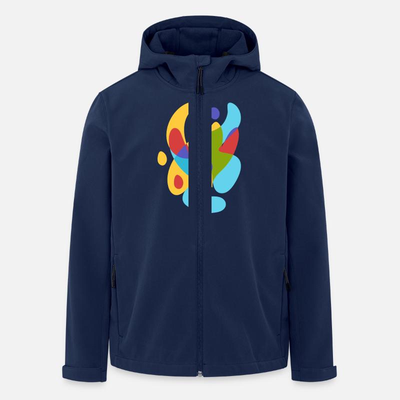 abstract summer tropical flora - Men’s Recycled Softshell Jacket by Stanley/Stella - navy