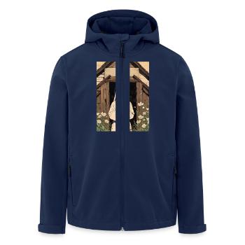 A Prayer Among the Wildflowers - Men’s Recycled Softshell Jacket by Stanley/Stella - navy - Front - AI Model Male 185 light (185cm)