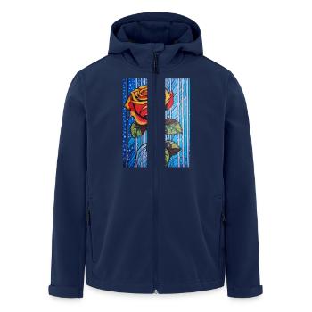 Pop Art Single Red Rose Graphiquement stylisé - Veste softshell homme en polyester recyclé Stanley/Stella - marine - Devant - AI Model Male 185 light (185cm)