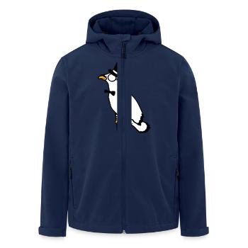 Sir Vogel Zylinder Hut Monokel Brille reicher Herr - Recycelte Männer Softshell-Jacke von Stanley/Stella - Navy - Vorne - AI Model Male 185 light (185cm)