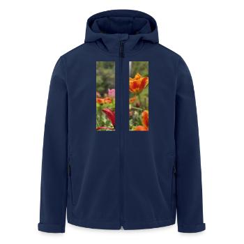 Tulpen bunt - Recycelte Männer Softshell-Jacke von Stanley/Stella - Navy - Vorne - AI Model Male 185 light (185cm)