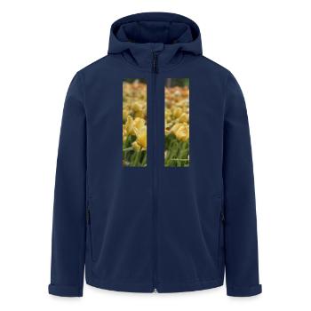 Tulpenmeer gelb - Recycelte Männer Softshell-Jacke von Stanley/Stella - Navy - Vorne - AI Model Male 185 light (185cm)