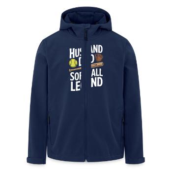 Softball Papa Baseball Vatertag Lustig Softball - Recycelte Männer Softshell-Jacke von Stanley/Stella - Navy - Vorne - AI Model Male 185 light (185cm)