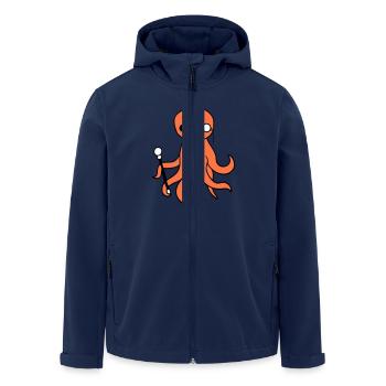 Kraken Mr. Sir Chapeau haut de forme Monocle Lunettes Empire - Veste softshell homme en polyester recyclé Stanley/Stella - marine - Devant - AI Model Male 185 light (185cm)