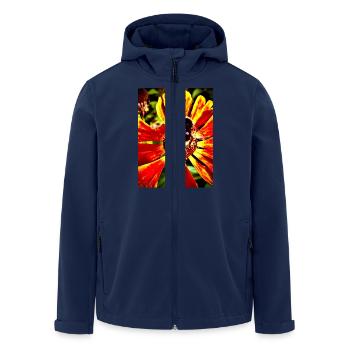 Hummel auf Sonnenhut - Recycelte Männer Softshell-Jacke von Stanley/Stella - Navy - Vorne - AI Model Male 185 light (185cm)