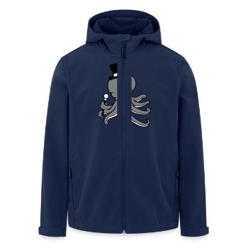 Kraken Mr. Sir Chapeau haut de forme Monocle Lunettes Empire - Veste softshell homme en polyester recyclé Stanley/Stella - marine - Devant - AI Model Male 185 light (185cm)