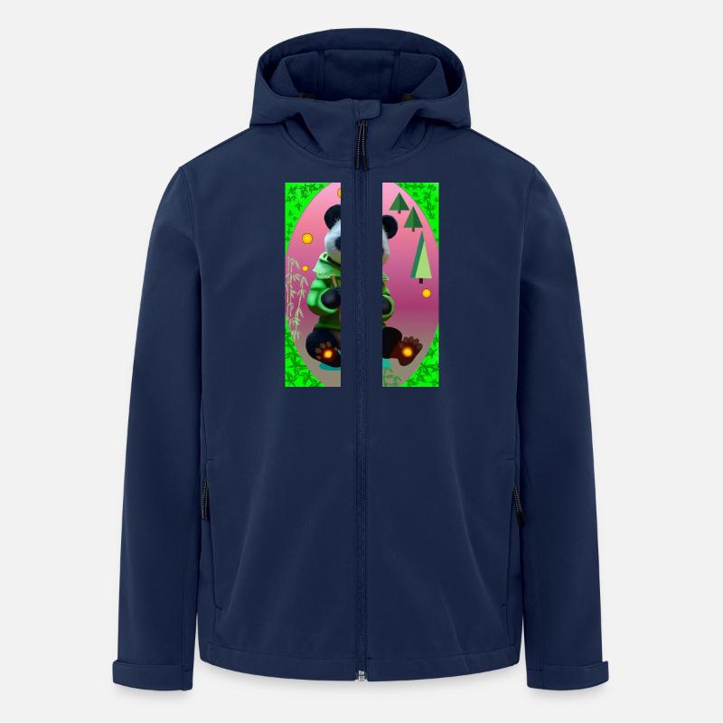 Futuristic Panda - Men’s Recycled Softshell Jacket by Stanley/Stella - navy