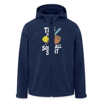 C’est mon joueur de softball receveur lanceur drôle - Veste softshell homme en polyester recyclé Stanley/Stella - marine - Devant - AI Model Male 185 light (185cm)