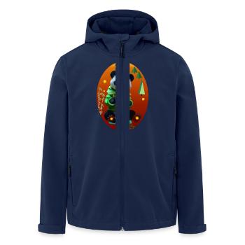Cyber Zitrone Bambus Panda - Recycelte Männer Softshell-Jacke von Stanley/Stella - Navy - Vorne - AI Model Male 185 light (185cm)