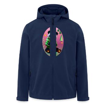 Cyber Panda mit Neon Zitrone - Recycelte Männer Softshell-Jacke von Stanley/Stella - Navy - Vorne - AI Model Male 185 light (185cm)