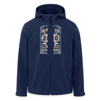 Original 2020 Vintage Vintage Retro Birthday - Men’s Recycled Softshell Jacket by Stanley/Stella - navy - Front - AI Model Male 185 light (185cm)