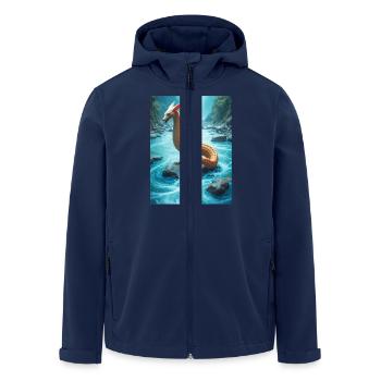 Nguruvilu, Mapuche fish‑fox of Chilean river folkl - Men’s Recycled Softshell Jacket by Stanley/Stella - navy - Front - AI Model Male 185 light (185cm)