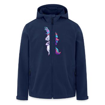 Annoyed Unicorn: Glitter & Anger! - Men’s Recycled Softshell Jacket by Stanley/Stella - navy - Front - AI Model Male 185 light (185cm)