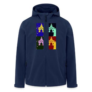 Pop art Greece - Men’s Recycled Softshell Jacket by Stanley/Stella - navy - Front - AI Model Male 185 light (185cm)