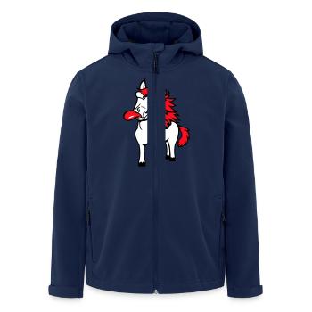 cheval fou langue sortant drôle idiot - Veste softshell homme en polyester recyclé Stanley/Stella - marine - Devant - AI Model Male 185 light (185cm)