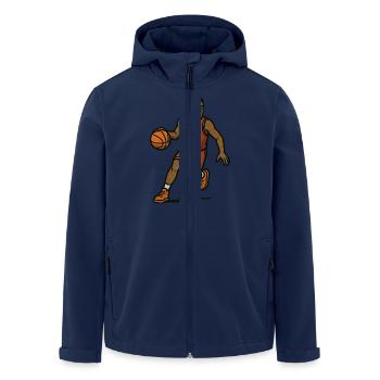 Basketball Streetball Comic - Men’s Recycled Softshell Jacket by Stanley/Stella - navy - Front - AI Model Male 185 light (185cm)