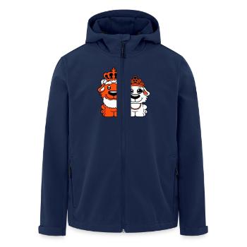 Zwei Hunde Krone König Königin Herrscher Majestät - Recycelte Männer Softshell-Jacke von Stanley/Stella - Navy - Vorne - AI Model Male 185 light (185cm)