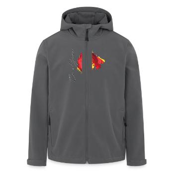 Montenegro Flagge in der Montenegro Landkarte ME - Recycelte Männer Softshell-Jacke von Stanley/Stella - Anthrazit - Vorne - AI Model Male 185 light (185cm)