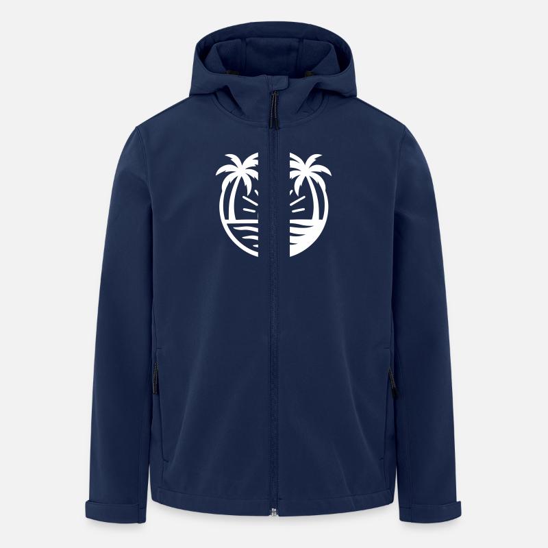 Palmen Strand Sonnenuntergang - Recycelte Männer Softshell-Jacke von Stanley/Stella - Navy