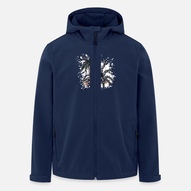 Tarantula Island Palm Tree - Men’s Recycled Softshell Jacket by Stanley/Stella - navy