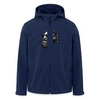 cooler Hipster Fisch Mann Karpfen Mustache Hut - Recycelte Männer Softshell-Jacke von Stanley/Stella - Navy - Vorne - AI Model Male 185 light (185cm)