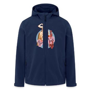 hawaiian night - Men’s Recycled Softshell Jacket by Stanley/Stella - navy - Front - AI Model Male 185 light (185cm)
