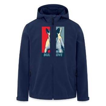 Bullterrier - Recycelte Männer Softshell-Jacke von Stanley/Stella - Navy - Vorne - AI Model Male 185 light (185cm)