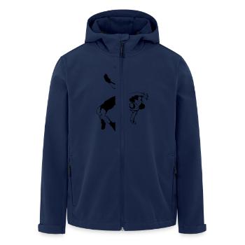 Ringer - Recycelte Männer Softshell-Jacke von Stanley/Stella - Navy - Vorne - AI Model Male 185 light (185cm)