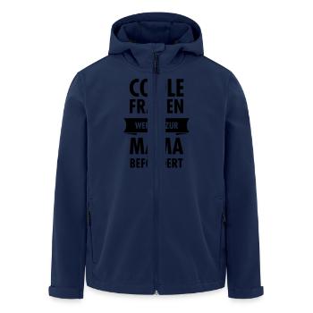 Coole Frauen Werden Zur Mama Befördert - Recycelte Männer Softshell-Jacke von Stanley/Stella - Navy - Vorne - AI Model Male 185 light (185cm)