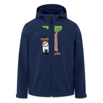 Mal bist du der Hund, mal bist du der Baum! - Recycelte Männer Softshell-Jacke von Stanley/Stella - Navy - Vorne - AI Model Male 185 light (185cm)