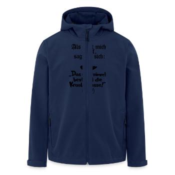 Als Gott mich schuf sagte er sich Das übernimmt... - Recycelte Männer Softshell-Jacke von Stanley/Stella - Navy - Vorne - AI Model Male 185 light (185cm)